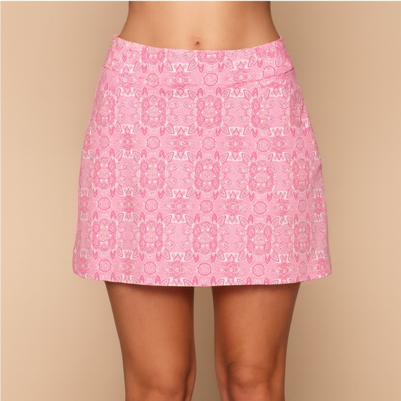 PGA Tour Pink Patterned Golf Tennis Skort Size Large - Picture 1 of 7